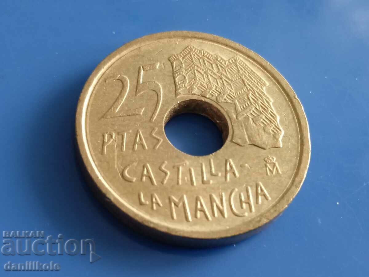 *$*Y*$* SPAIN 25 PESETS 1996 CASTLE OF LA MANCHA - aUNC *$*Y*$* *$*Y*$* SPAIN 25 PESETS 1996 CASTLE OF LA MANCHA - aUNC *$*Y*$*