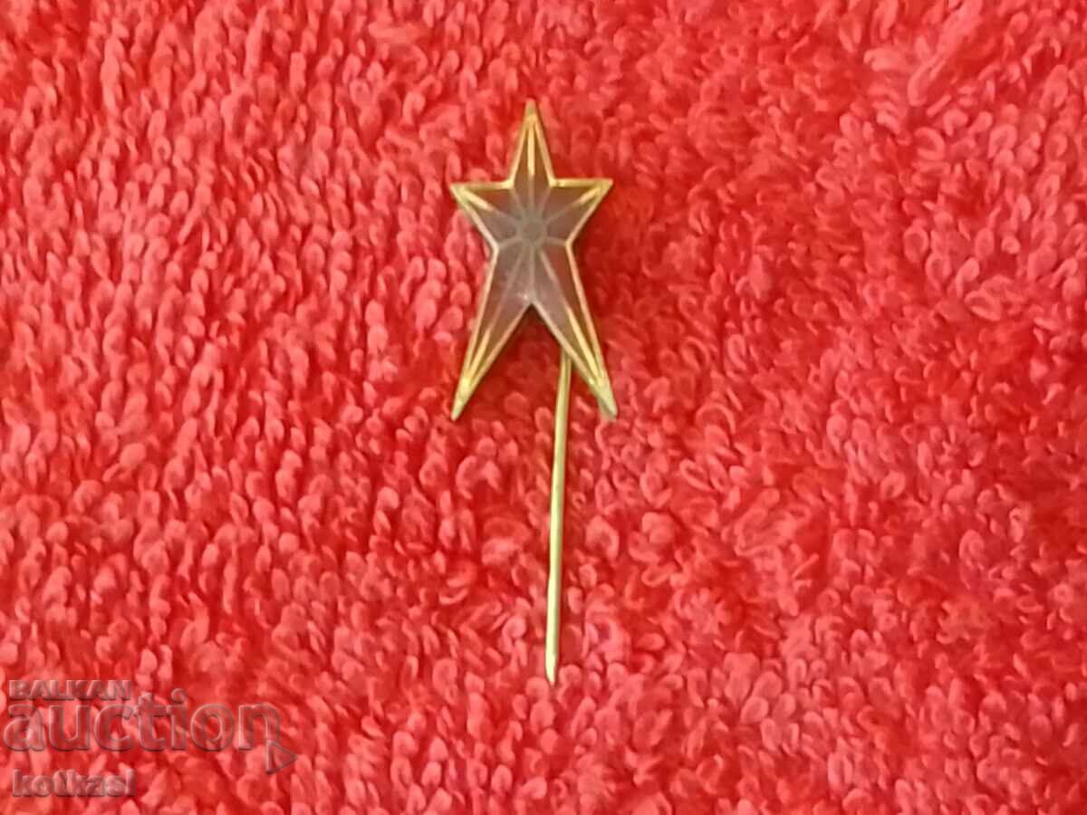 Licitație Veche insignă metalică cu ac de stea cu cinci colțuri Licitație Veche insignă metalică cu ac de stea cu cinci colțuri
