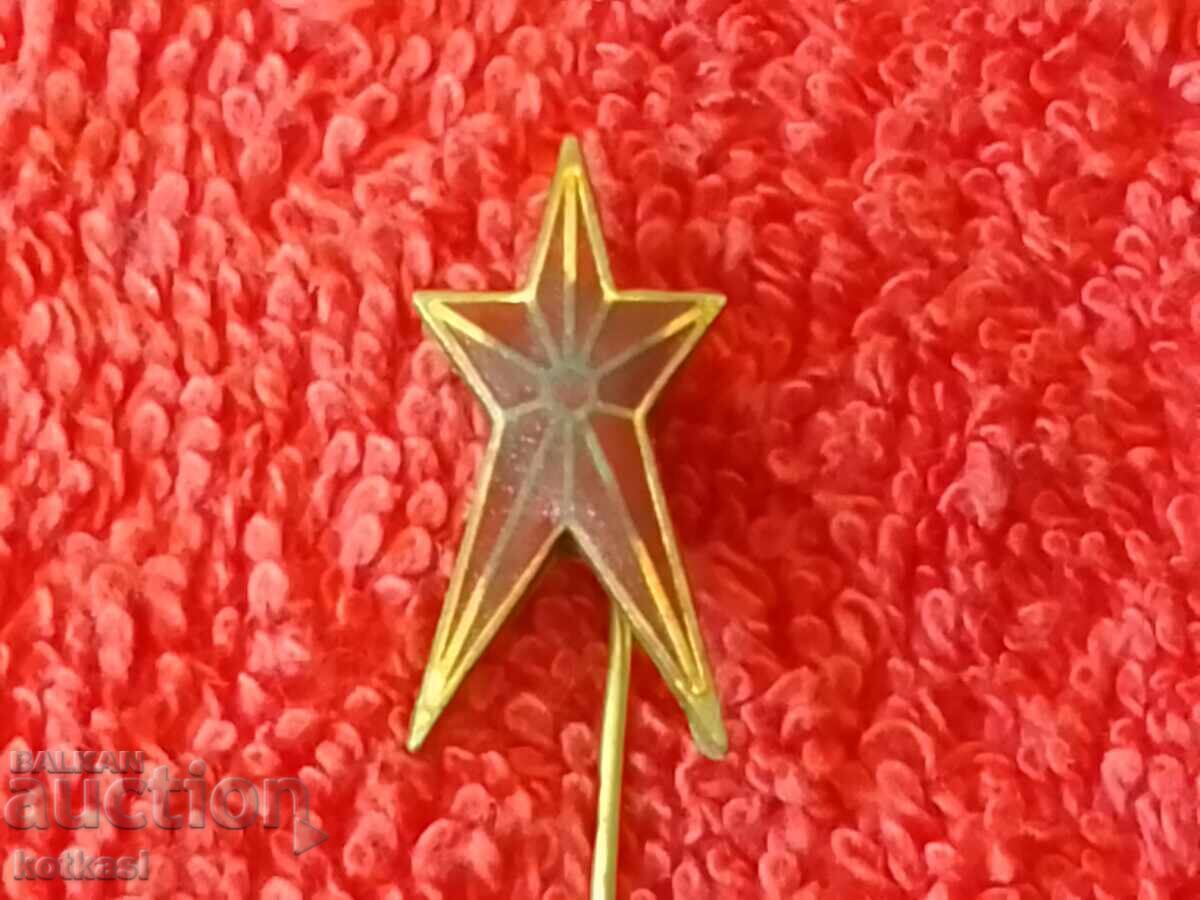 Livrarea Veche insignă metalică cu ac de stea cu cinci colțuri Livrarea Veche insignă metalică cu ac de stea cu cinci colțuri