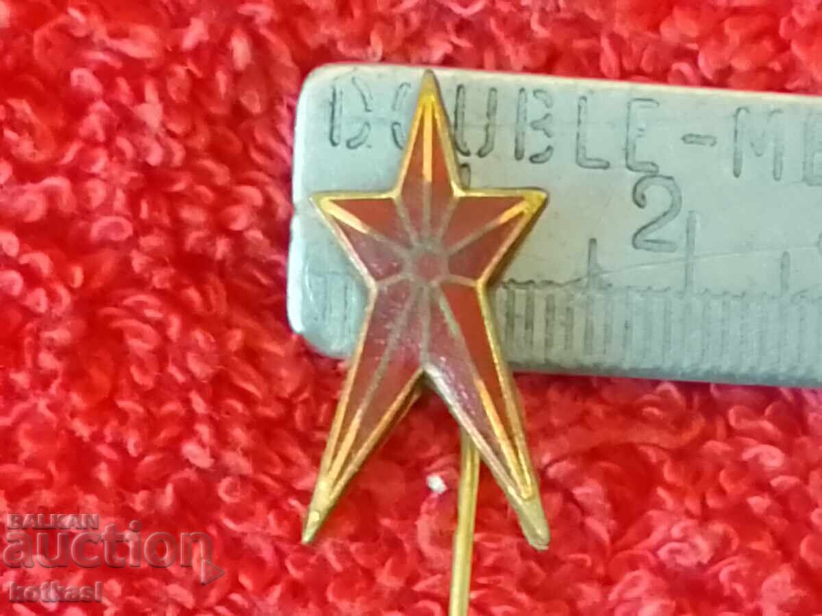 Veche insignă metalică cu ac de stea cu cinci colțuri Veche insignă metalică cu ac de stea cu cinci colțuri