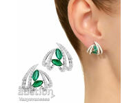 New! Beautiful Green Cubic Zirconia Earrings Free Dos