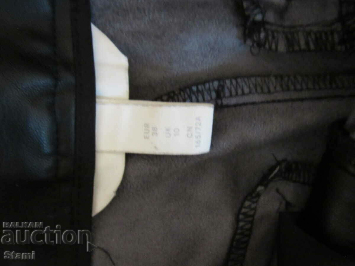 Delivery of H&M-7/8 Women's Black Leather Trousers Size 38 UK 10 Delivery of H&M-7/8 Women's Black Leather Trousers Size 38 UK 10