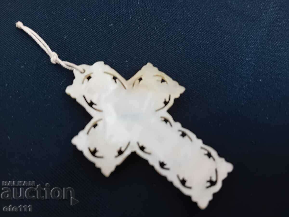 OLD MOTHER OF PEARL CROSS - 5 OLD MOTHER OF PEARL CROSS - 5