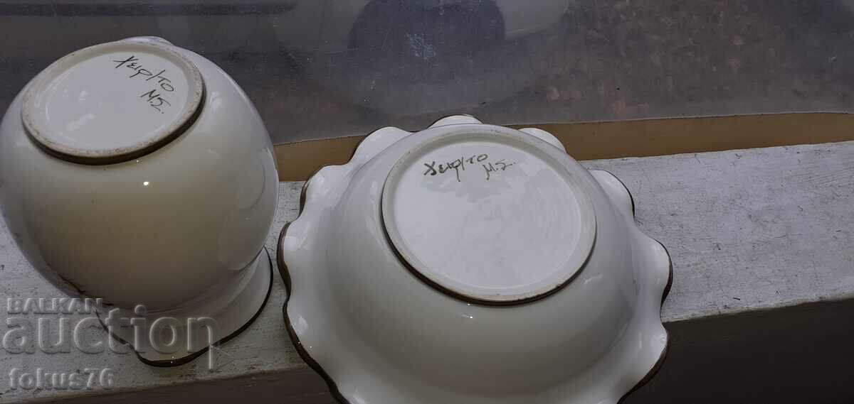 Jug with basin - Greek porcelain marked - 5