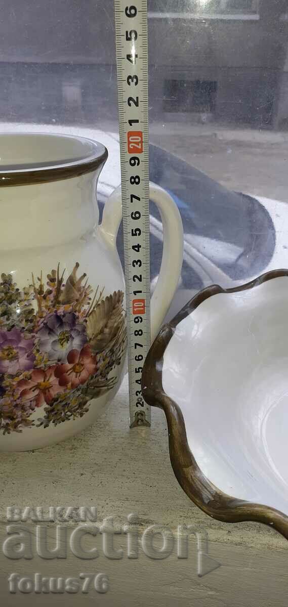 Jug with basin - Greek porcelain marked - 6