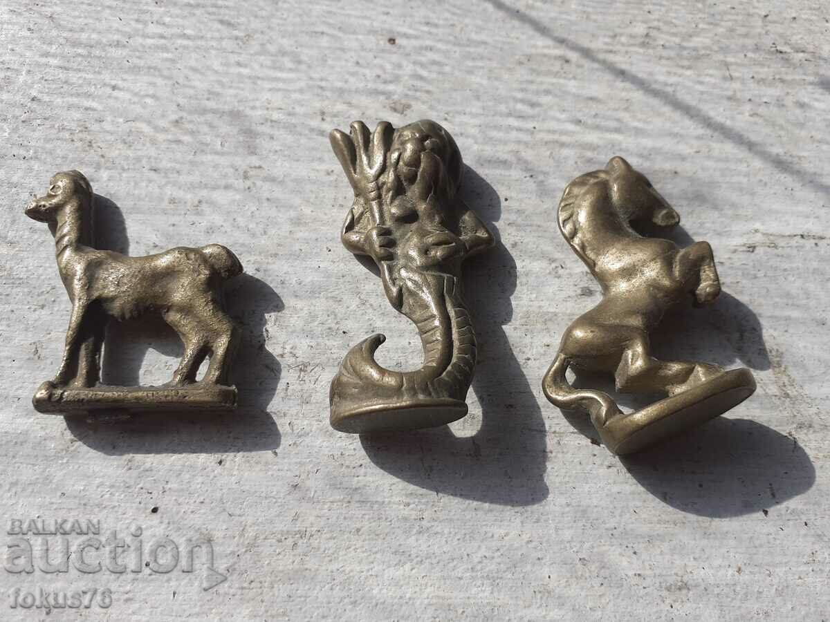 Miniature bronze figurines 3 pieces - lot 5