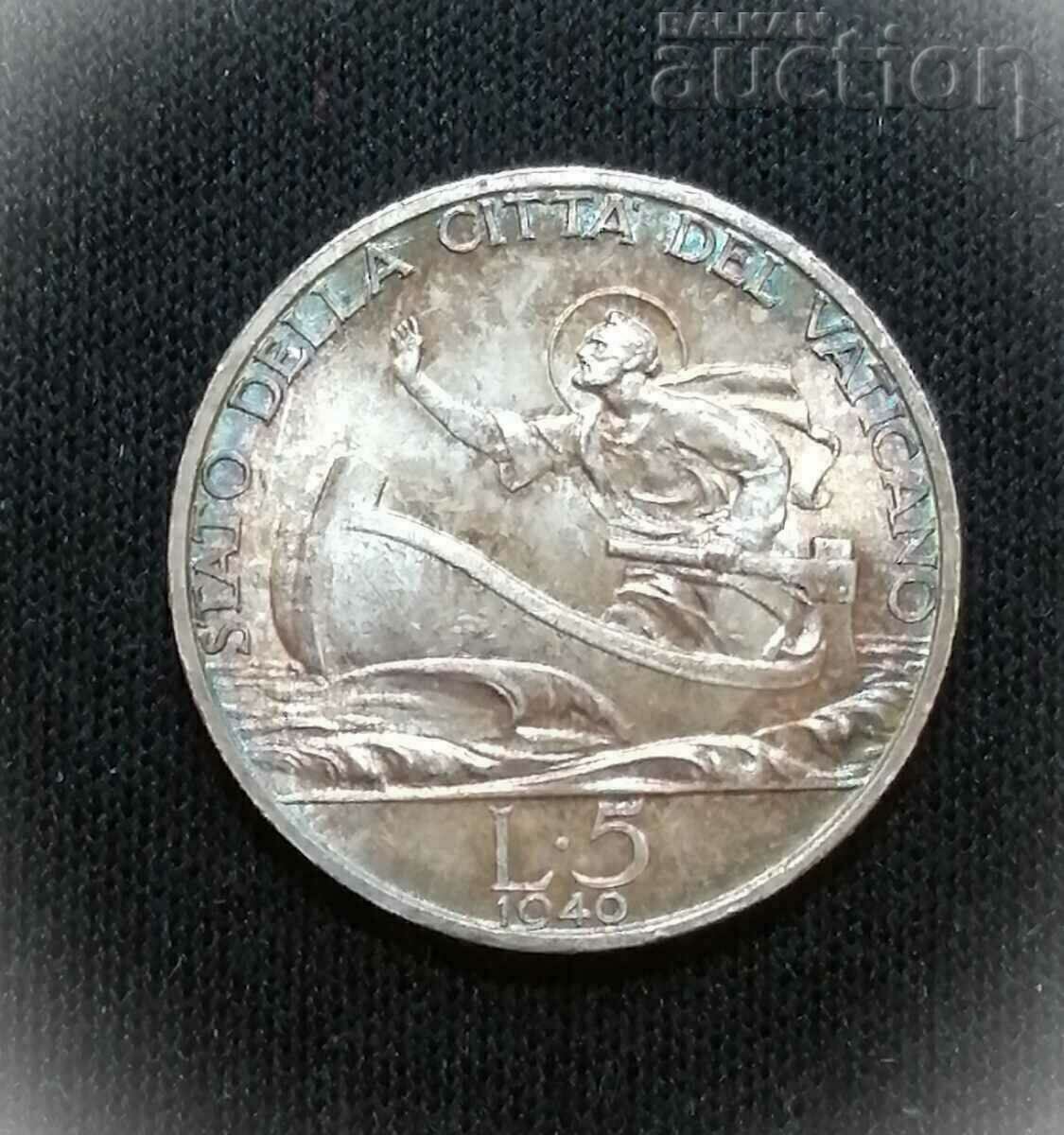 Βατικανό 5 λίρες, 1940. Pius XII (1939 - 1958)
