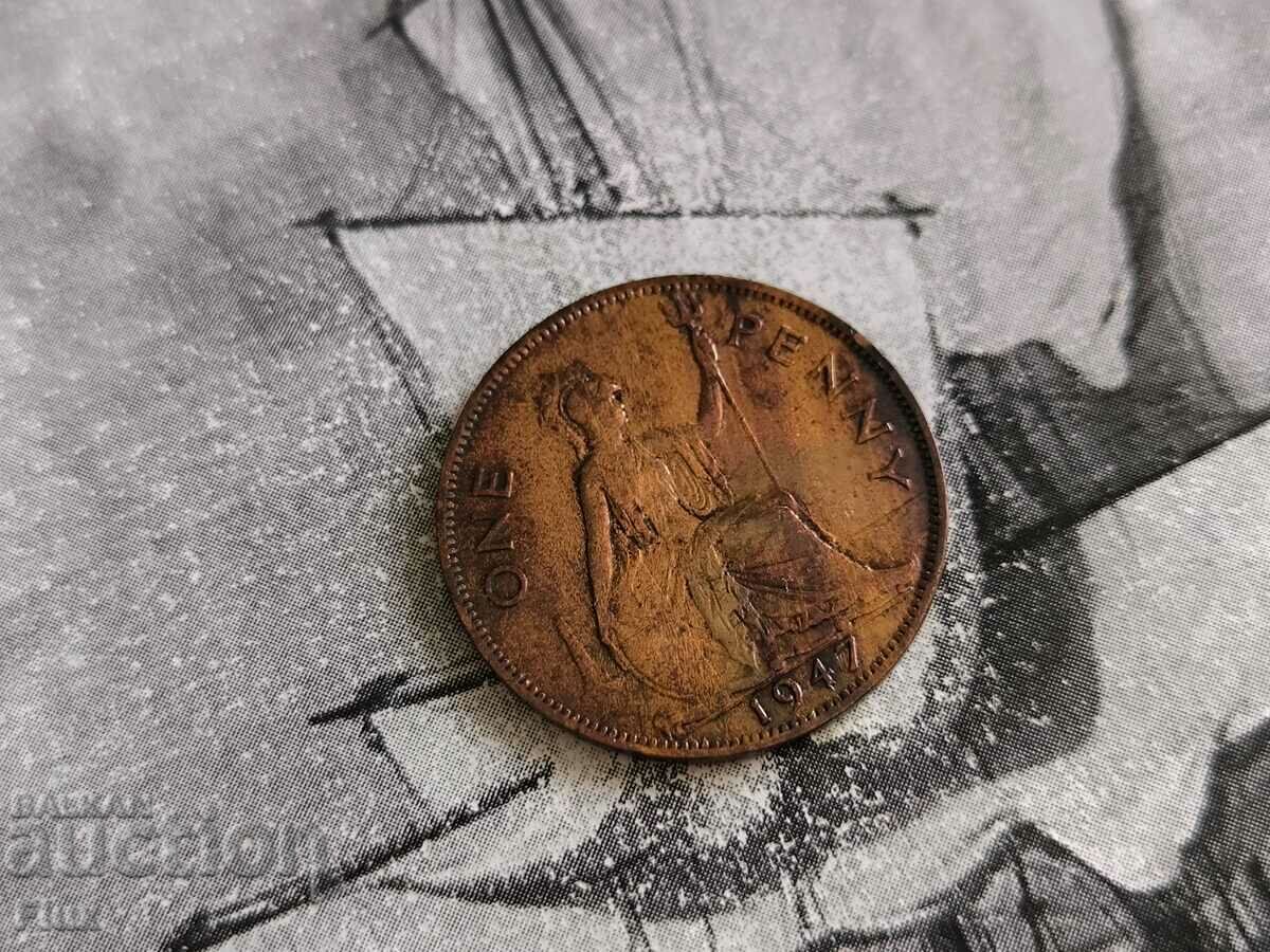 Монета - Великобритания - 1 пени | 1947г.