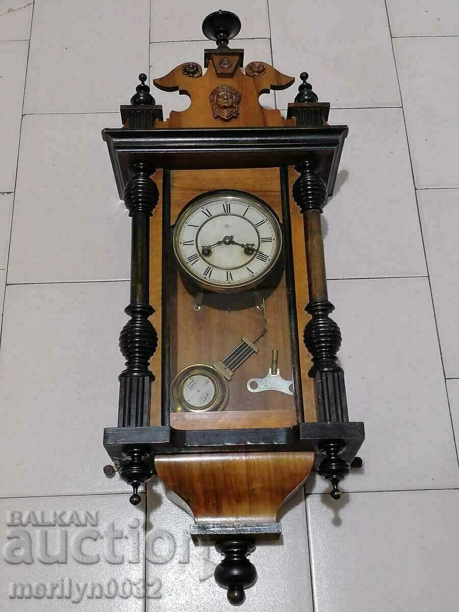 Late 19th Century German Junghans Wall Clock WORKS with price 489.00 BGN | € 250.02 Late 19th Century German Junghans Wall Clock WORKS with price 489.00 BGN | € 250.02