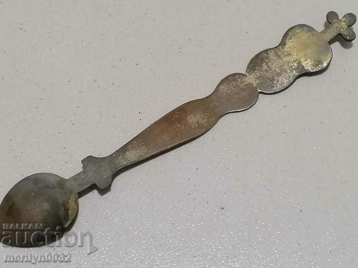 Church communion spoon gilded cross icon - 5 Church communion spoon gilded cross icon - 5