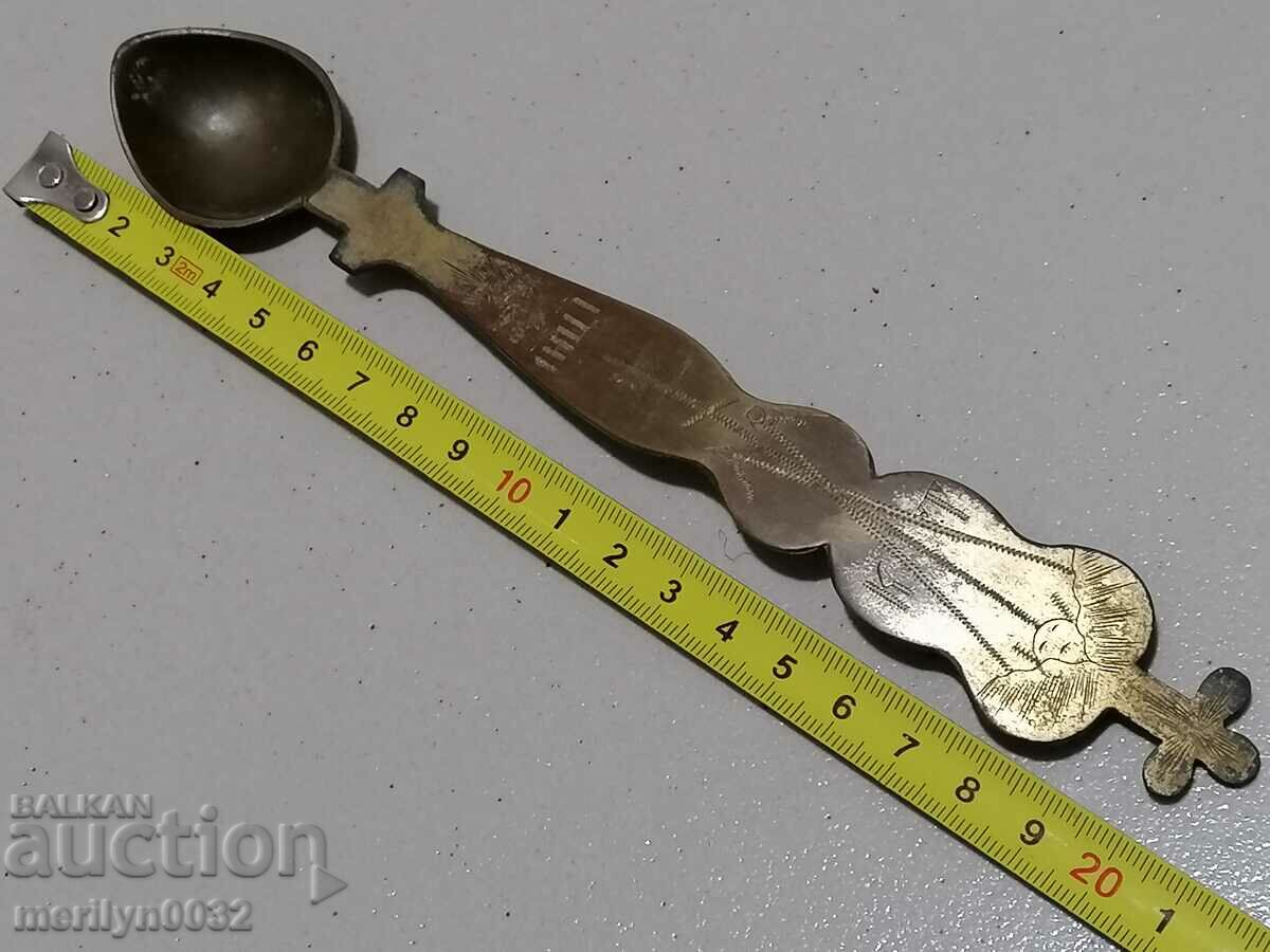 Church communion spoon gilded cross icon - 7 Church communion spoon gilded cross icon - 7