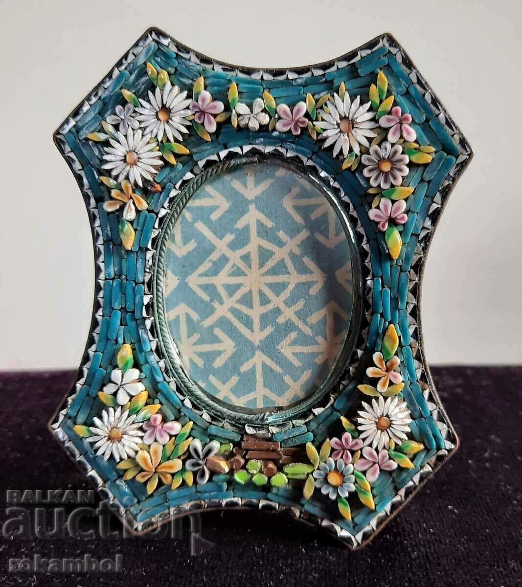 Vintage Italian Glass Mosaic Picture Frame