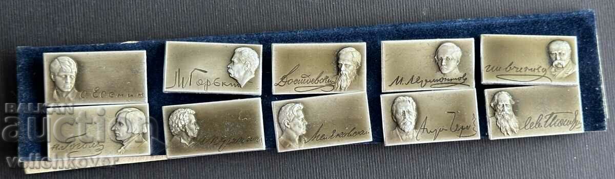 Delivery of 36358 USSR lot of 10 signs of famous Russian poets and writers Delivery of 36358 USSR lot of 10 signs of famous Russian poets and writers