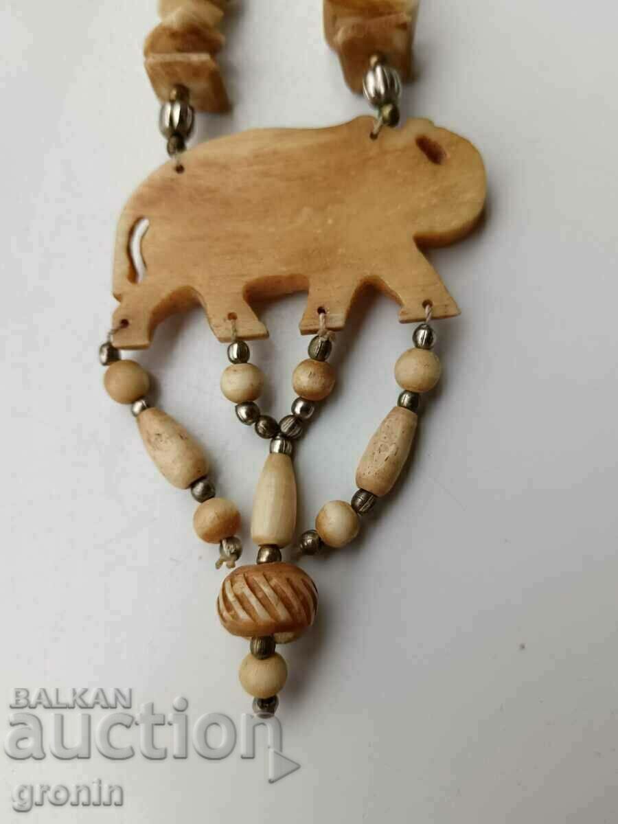 Auction  Necklace bone, elephant, pendant, figurine