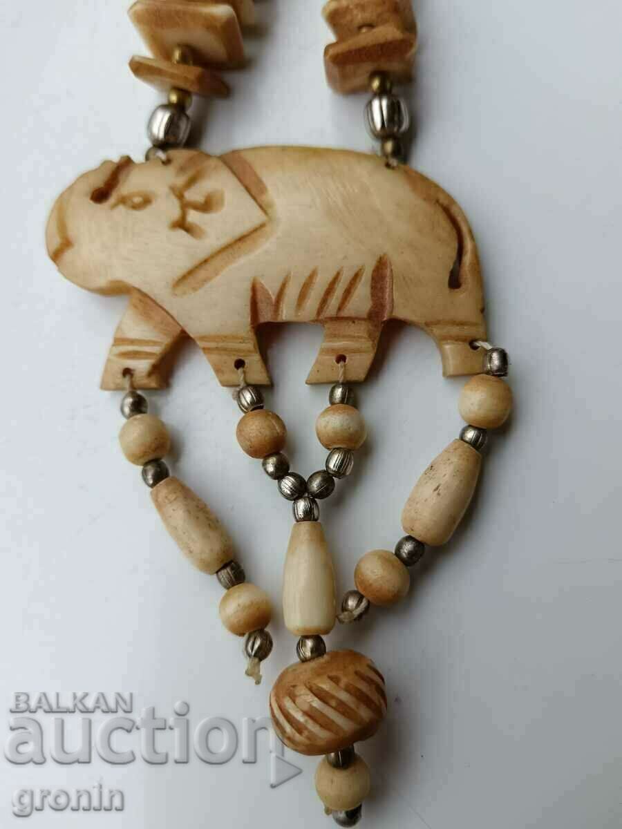 Necklace bone, elephant, pendant, figurine - 7