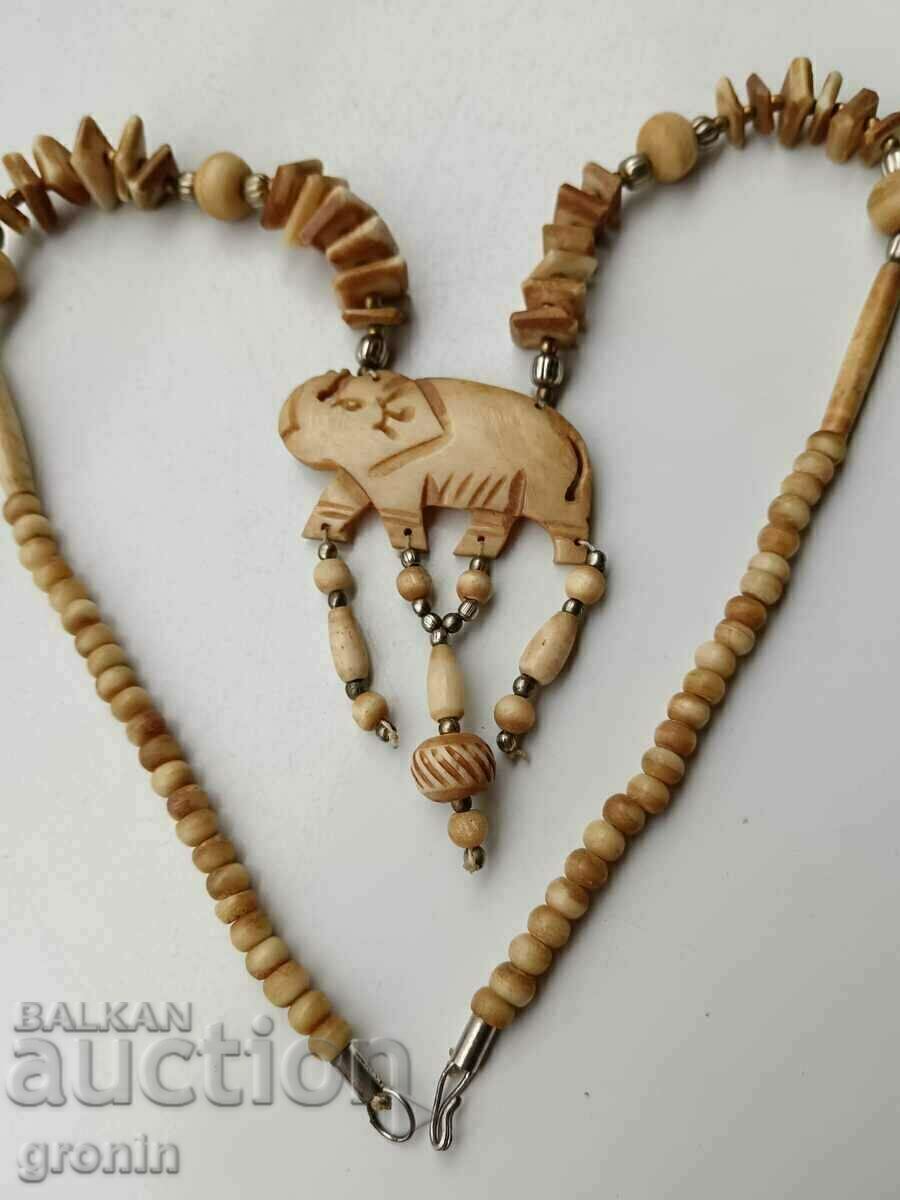 Necklace bone, elephant, pendant, figurine