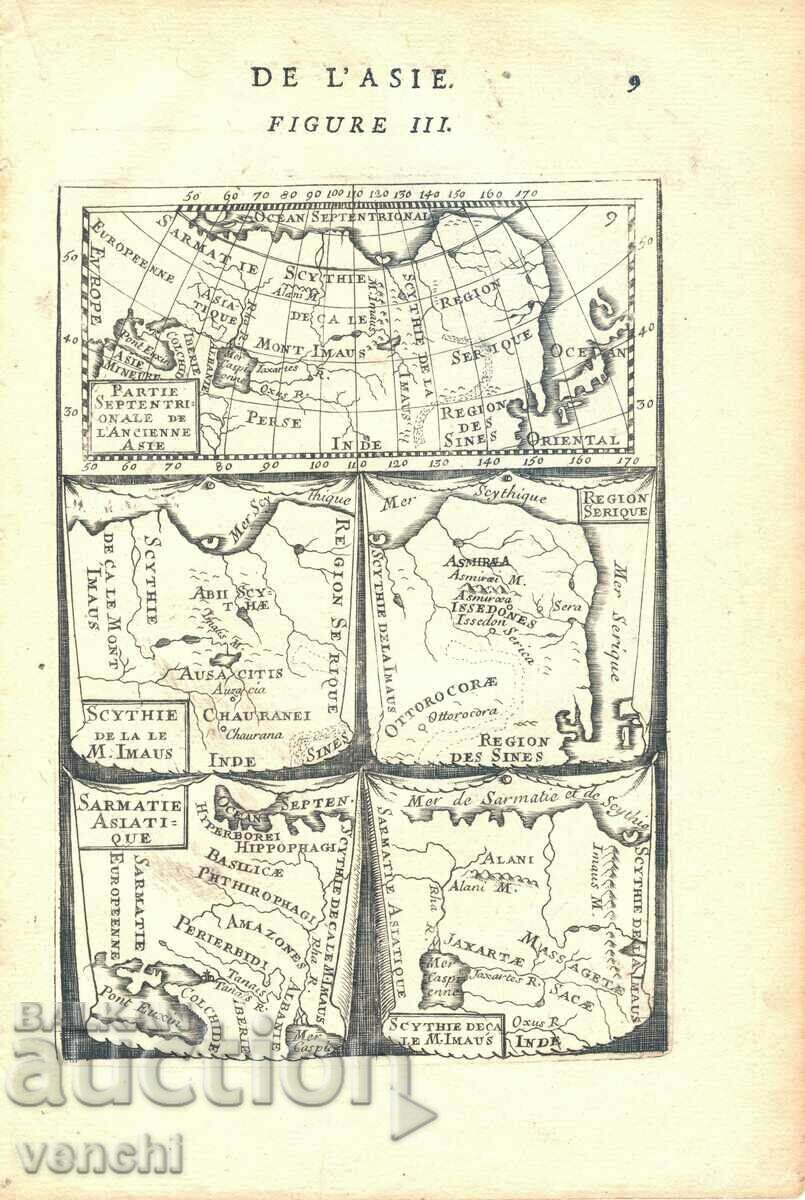 1683 - ENGRAVING - MAP OF ASIA - ORIGINAL