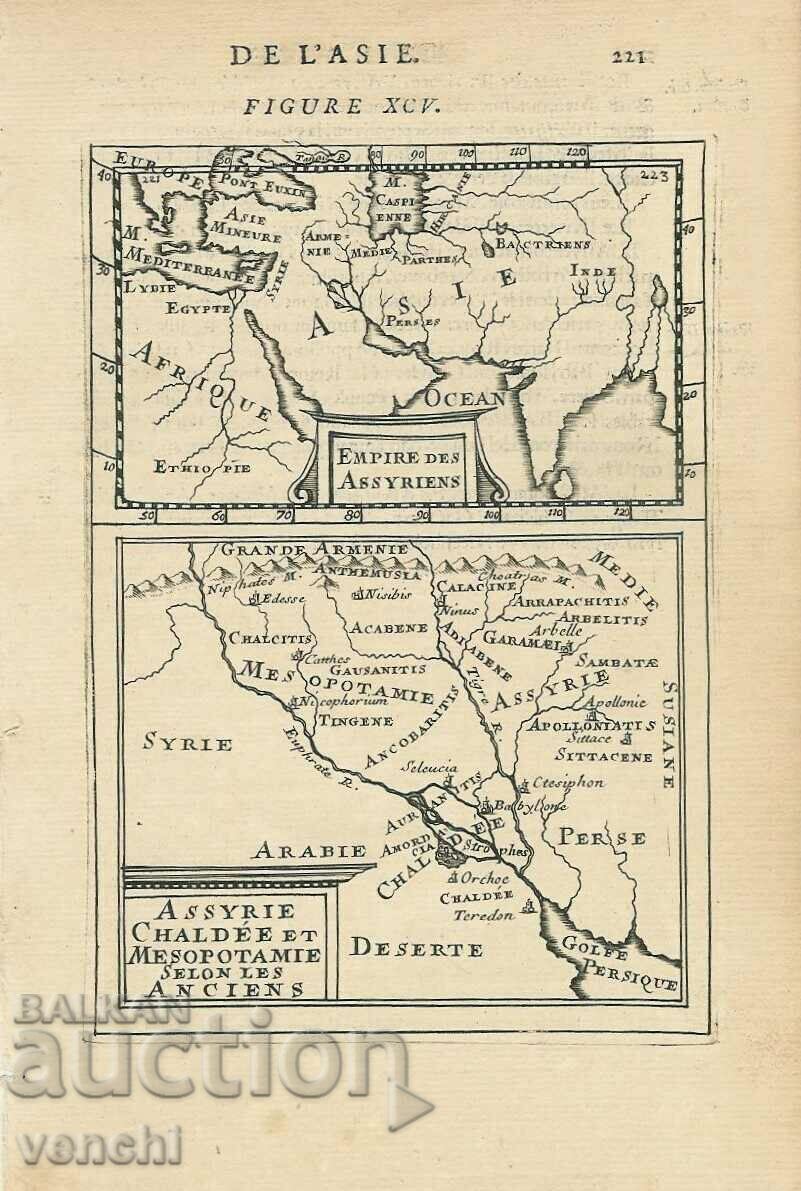 1683 - ГРАВЮРА - КАРТА АСИРИЯ - ОРИГИНАЛ