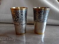 RUSSIAN SILVER GLASS, GLASSES - 2 pieces