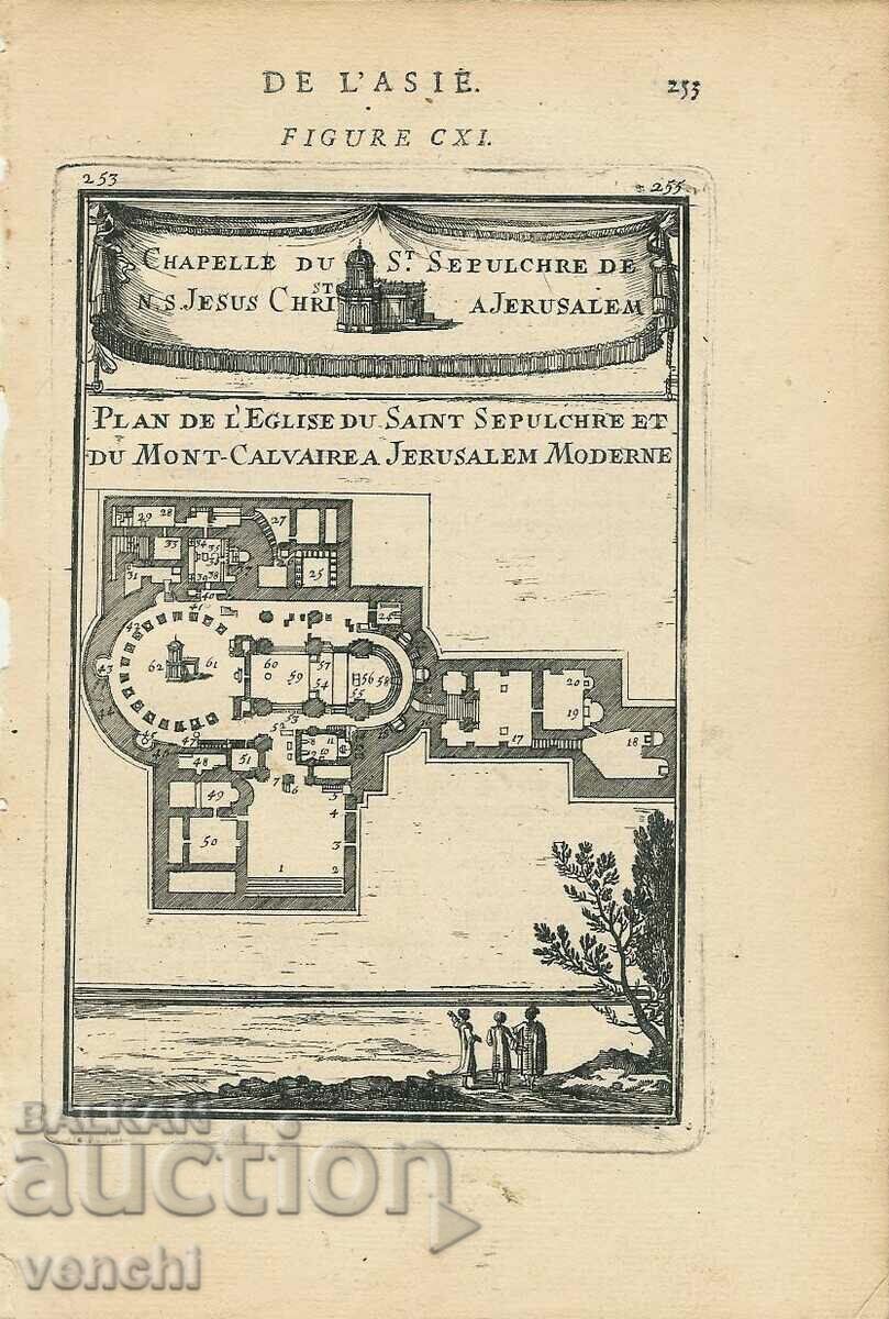 1683 - ГРАВЮРА - ЙЕРУСАЛИМ  - БОЖИ ГРОБ - ОРИГИНАЛ