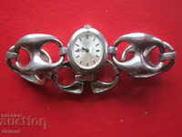 Уникален дамски сребърен часовник Dugena с веришка