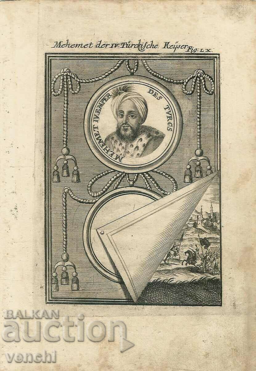 1719 - ENGRAVING - MEMHED IV – SULTAN OF THE OTTOMAN EMPIRE