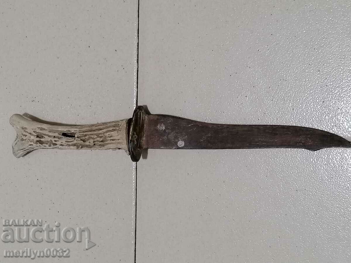 Delivery of Old knife with antler hilt and blade
