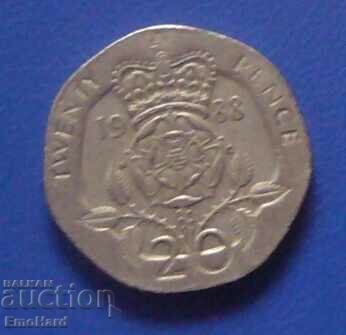 Great Britain 20 pence 1988
