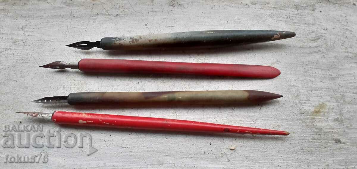 Old quill, pen, scribe - lot of 4 pieces