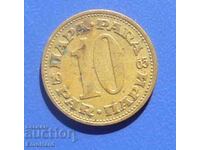 Yugoslavia 10 money 1965