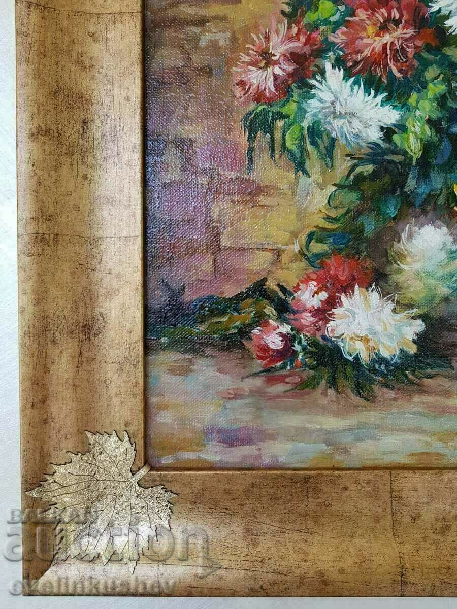 Auction  Oil painting "Vase with flowers" Italian artist