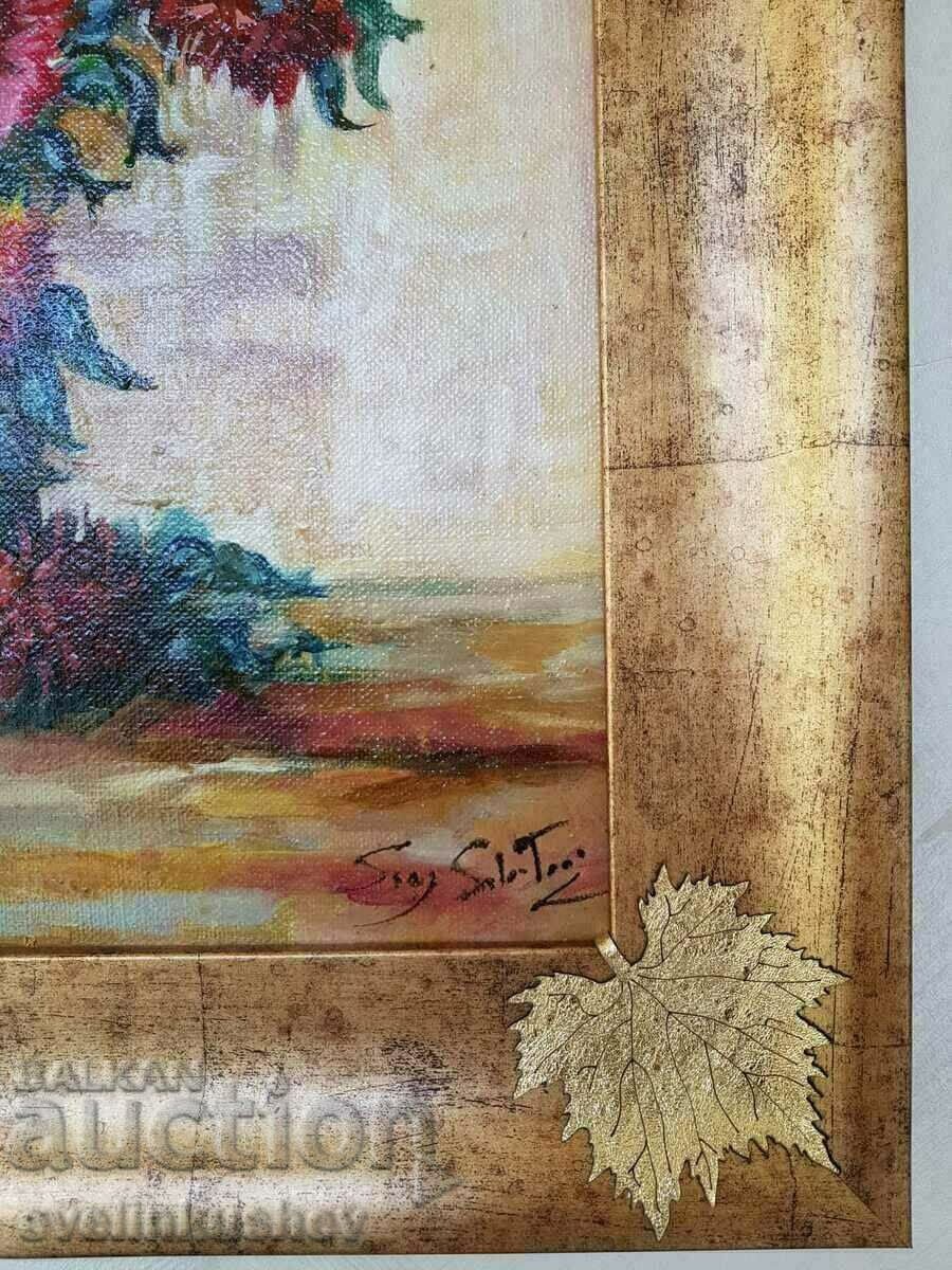 Delivery of Oil painting "Vase with flowers" Italian artist