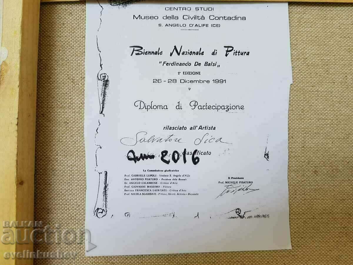 Oil painting "Vase with flowers" Italian artist - 7