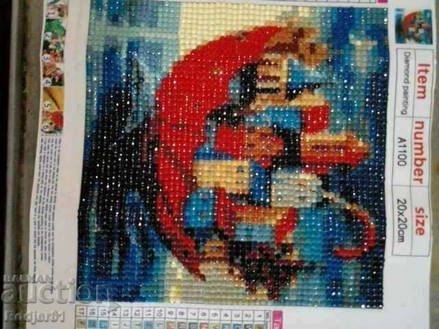 Ταπισερί, παζλ, εικόνα με χάντρες διαμαντιών - μια πόλη κάτω από μια ομπρέλα με τιμή 10.00 BGN | € 5.11