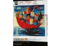 TAPESTRY, puzzle, diamond bead painting - city in an umbrella