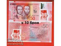 10 x JAMAICA JAMAICA Emisiune de 50 USD 2022 2023 NOUL POLIM UNC