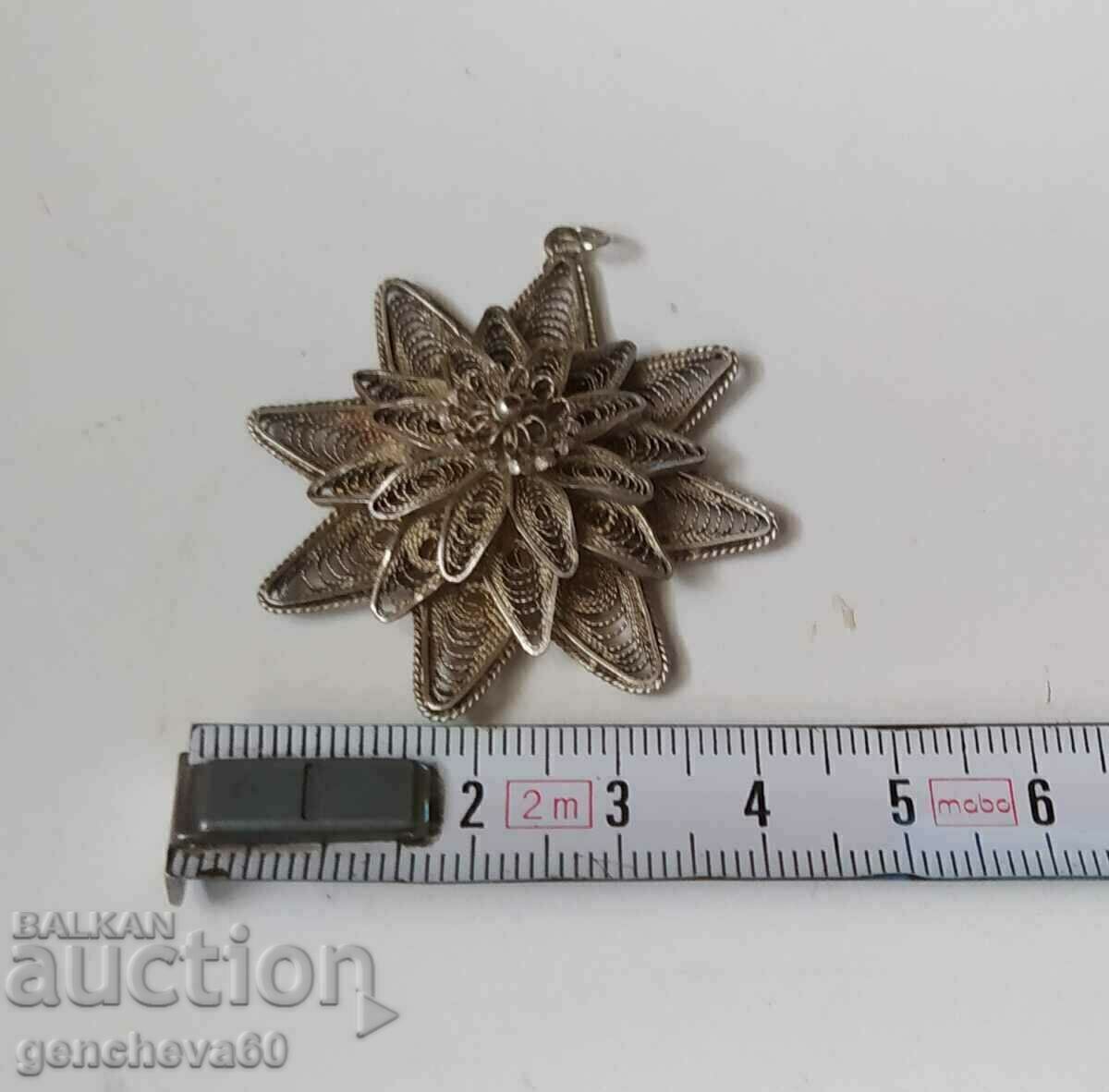 Large silver filigree pendant - 5 Large silver filigree pendant - 5