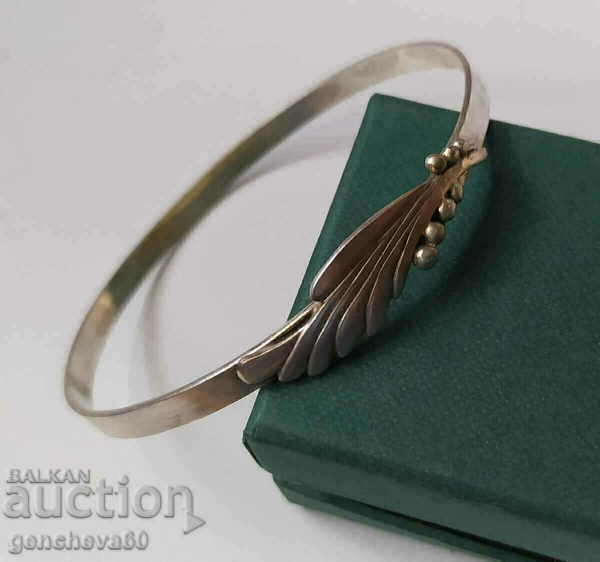 Уникална старинна сребърна гривна проба 900