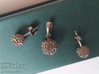 Beautiful silver earrings and pendant