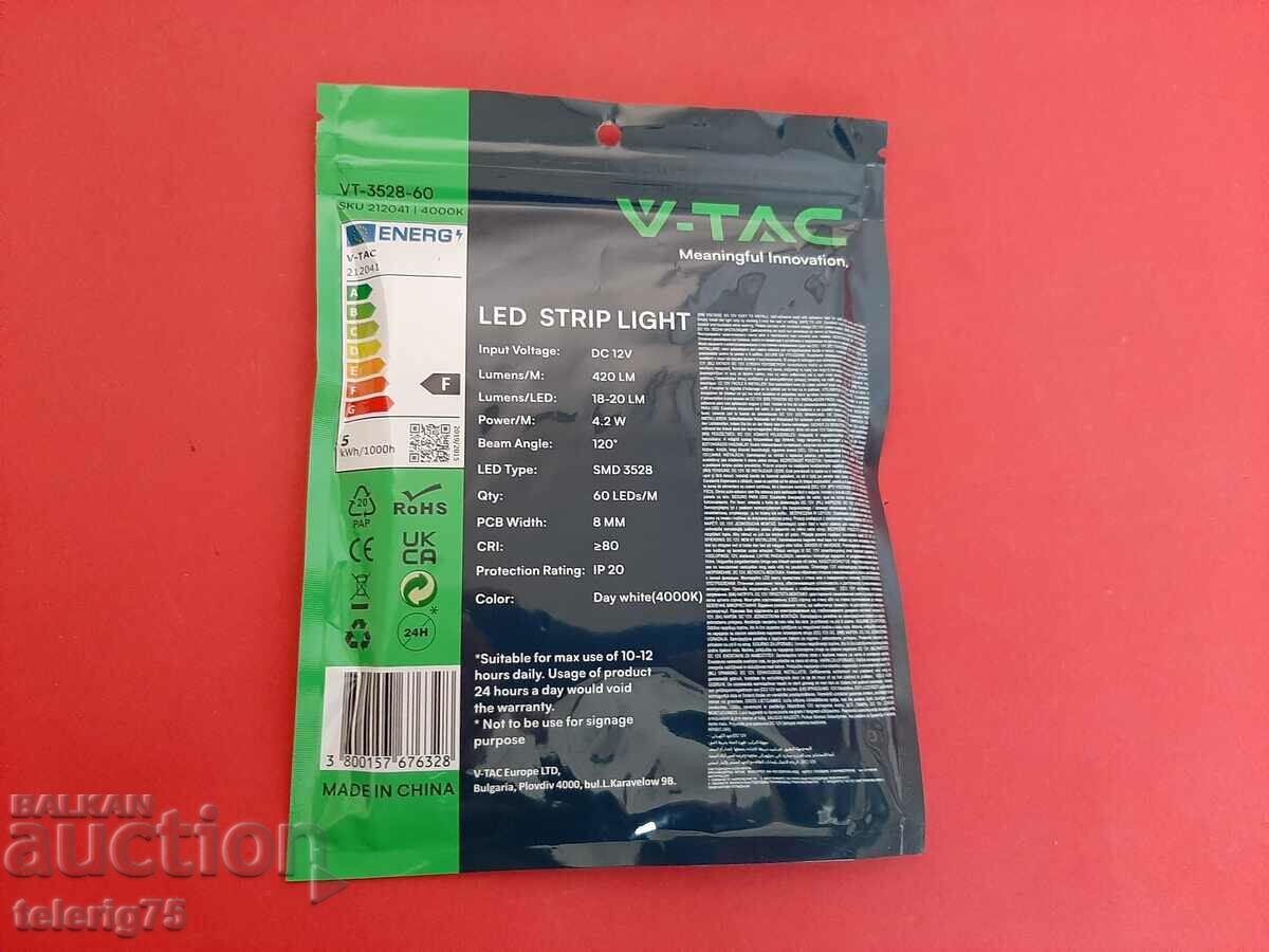 ЛЕД Лента V-TAC-4.2W/m,12V,4000K,420lm с цена 7.00 лв. | € 3.58 ЛЕД Лента V-TAC-4.2W/m,12V,4000K,420lm с цена 7.00 лв. | € 3.58
