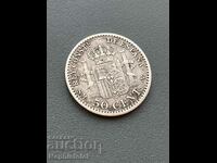 50 сентимос 1904 г, Испания - сребърна монета
