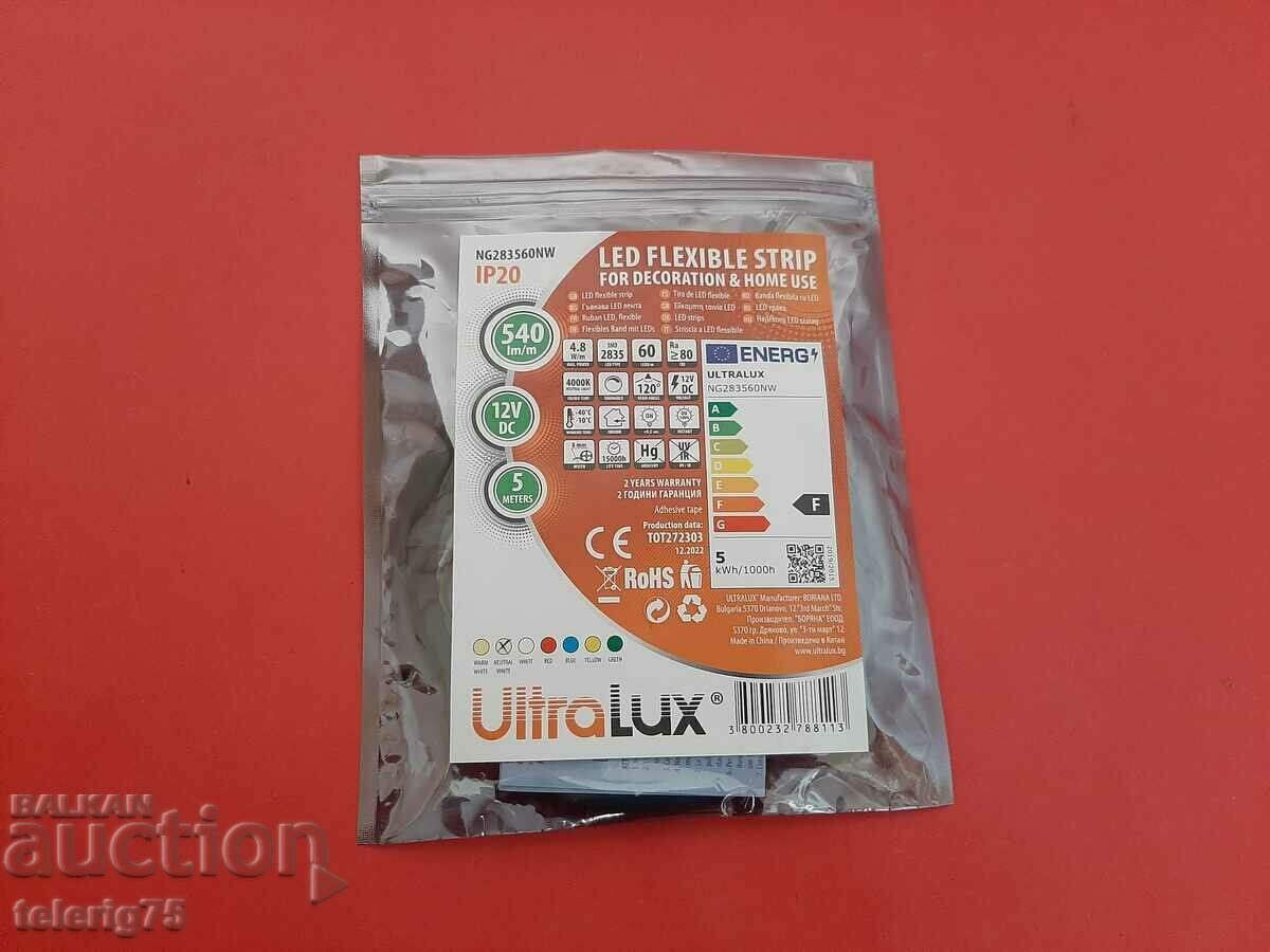Λωρίδα LED UltraLux-4,8W/m,12V,4200K,460lm