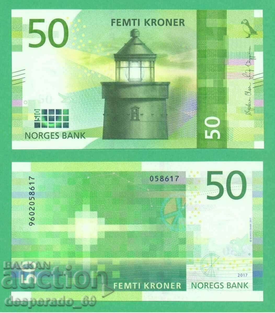 (¯`'•.¸ NORWAY 50 kroner 2017 UNC ¸.•'´¯)