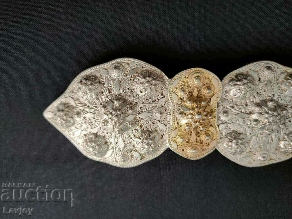 Δημοπρασία Ασημένιο αυθεντικό επιχρύσωμα πάφτας