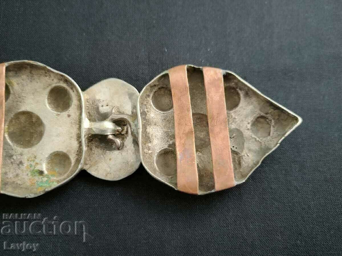 Ασημένιο αυθεντικό επιχρύσωμα πάφτας - 6