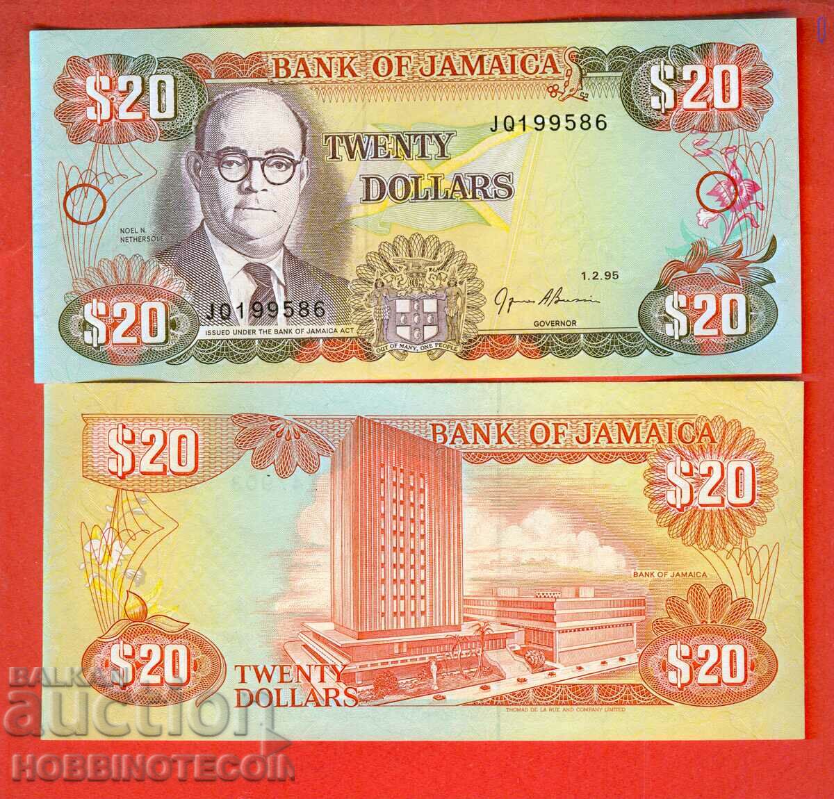 ЯМАЙКА JAMAICA 20 $ емисия issue 1995 НОВА UNC