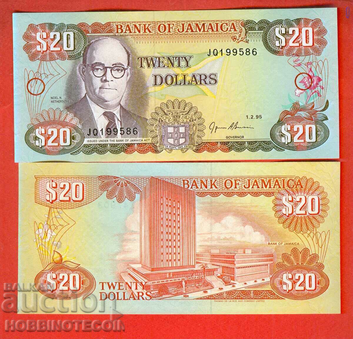 JAMAICA JAMAICA Emisiune de 20 USD 1995 NOU UNC JAMAICA JAMAICA Emisiune de 20 USD 1995 NOU UNC