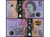 ❤️ ⭐ Αυστραλία 2016 5 $ Πολυμερές UNC Νέο ⭐ ❤️