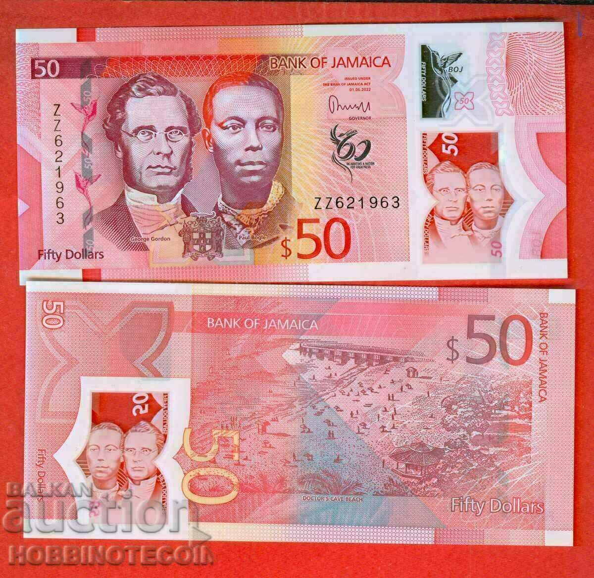 PREȚ SUPERIOR JAMAICA JAMAICA Emisiune de 50 USD 2022 2023 UNC POLYMER ZZ