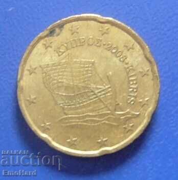 Cipru 20 de cenți de euro 2008 cu preț € 0.75 | 1.47 BGN